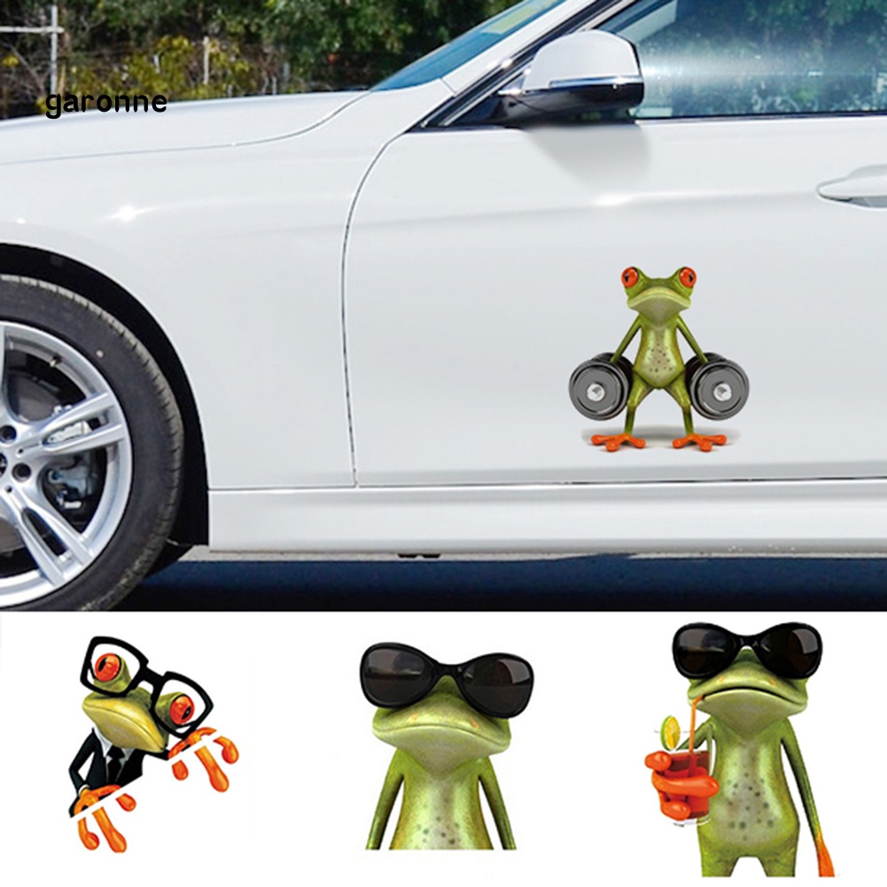 Đề Can Dán Trang Trí Cửa Sổ Xe Hơi Hình Chú Ếch 3D Bằng Chất Liệu Vinyl Chống Thấm Nước