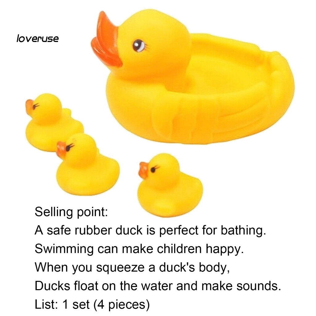 Bộ 4 Vịt Đồ Chơi Dùng Trang Trí Dễ Thương