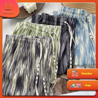 Quần ống rộng nhuộm mực mỏng, cạp thẳng cạp cao, bản hẹp lụa băng để dạo phố thong thả