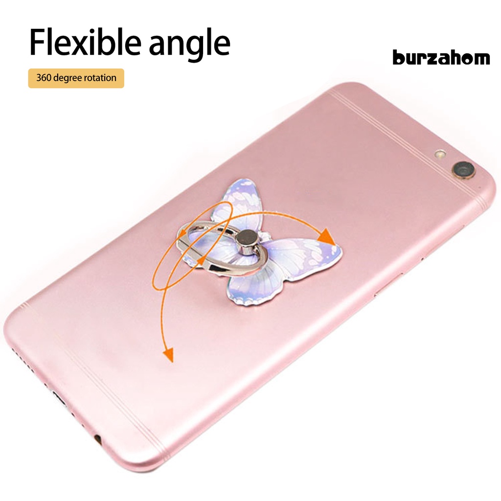 [BU] Giá Đỡ Điện Thoại Dạng Nhẫn Hình Bướm Xoay 360 Độ Không Trơn Có Thể Điều Chỉnh Và Chắc Chắn Có Thể Tái Sử Dụng