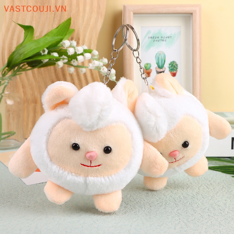 Móc Khóa Hình Cừu Nhồi Bông Mềm Mại Đáng Yêu