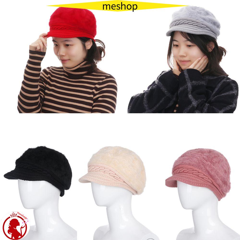 Mũ Len Đính Quả Bông Thời Trang Cho Nữ