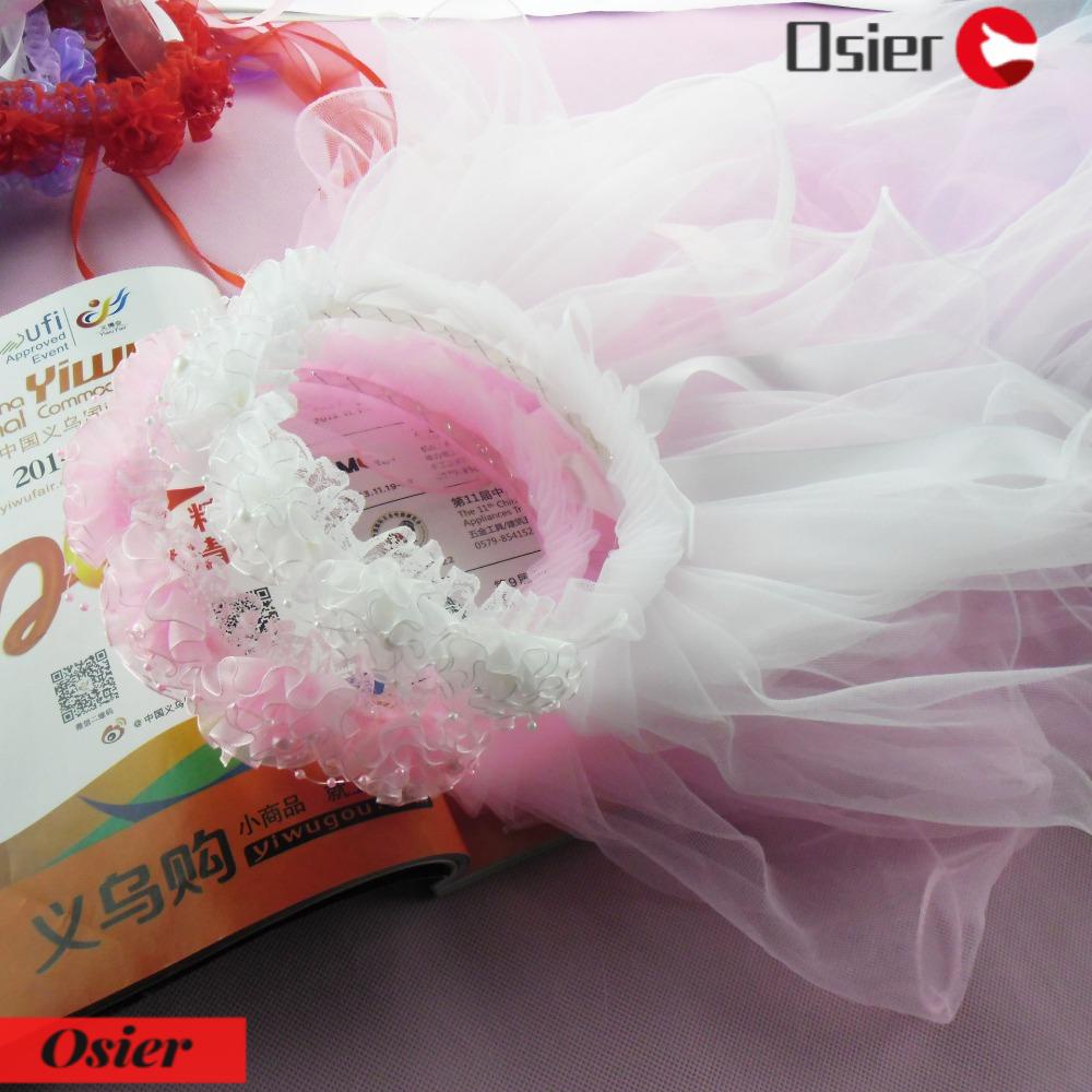 Vòng Hoa Đội Đầu Bằng Vải Tuyn Thời Trang 1 Cái Cho Cô Dâu