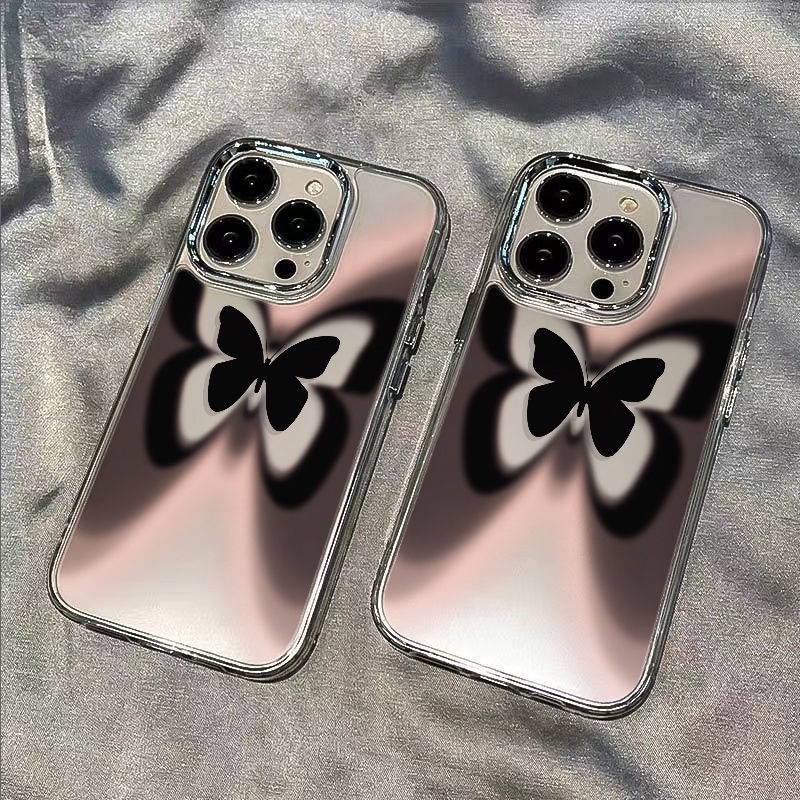 ✅Ốp Điện Thoại Mềm Hình Bướm Đen Chống Sốc Cho iPhone 13iPhone1211plus 87 / xs max14pro F4PP
