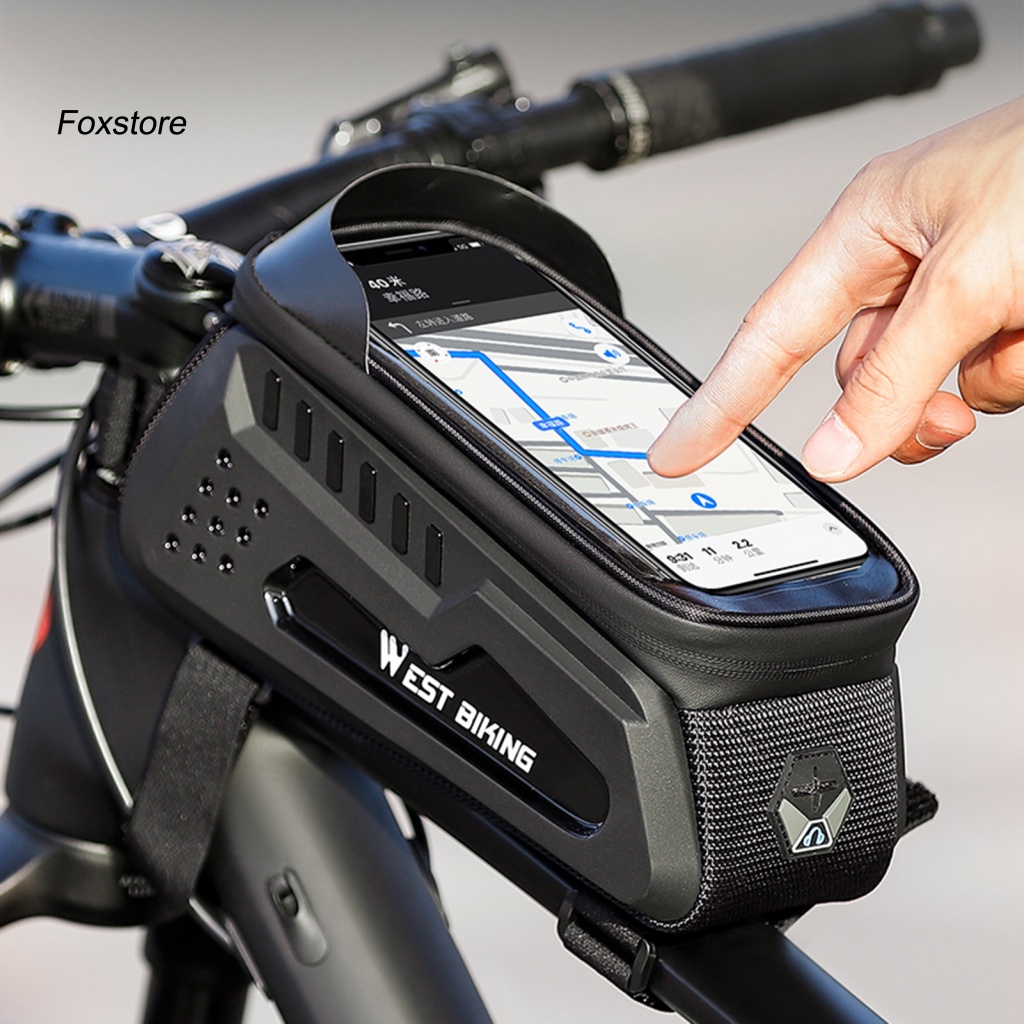 Túi Vải Oxford Hai Lớp Chống Sốc Gắn Khung Trước Xe Đạp