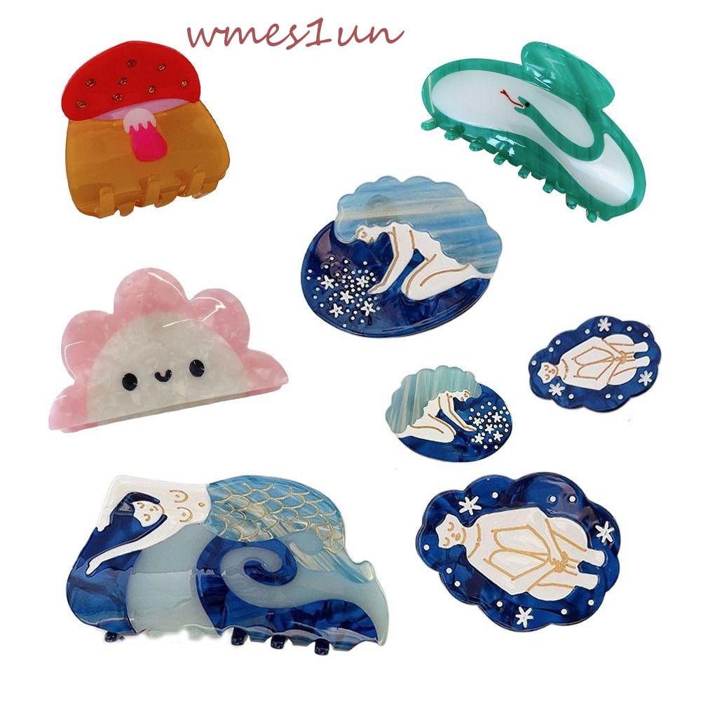 Kẹp Tóc Hình Móng Vuốt Đuôi Rắn / Hoa Phong Cách Hàn Quốc Sáng Tạo WMES15H Acetate|Kẹp Vịt Mỏ Vịt Cho Nữ