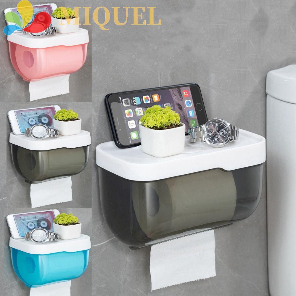 Hộp Đựng Khăn Giấy Gắn Tường Tự Dính Bằng Nhựa Chống Nước Không Cần Đục Lỗ Giá Đỡ