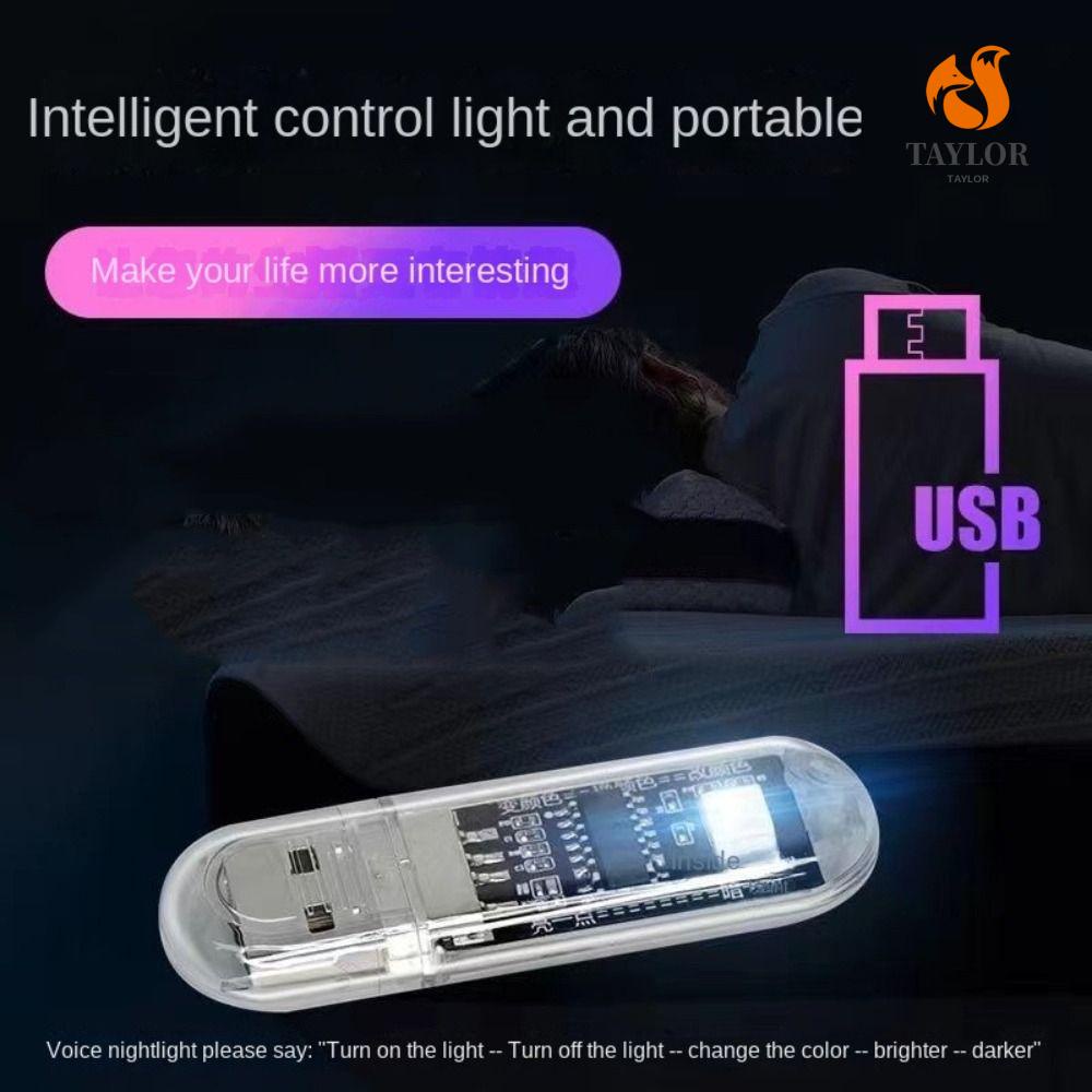 Đèn Ngủ Nhiều Màu Điều Khiển Bằng Giọng Nói Không Ồn Tenlor1 USB
