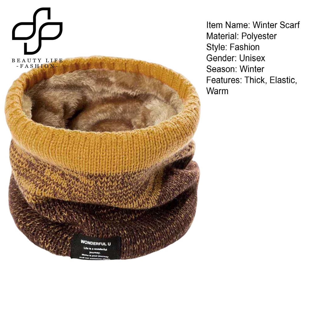 Khăn Choàng Cổ Dệt Kim Giữ Ấm Chống Dầu Màu Sắc Tương Phản Thời Trang Mùa Đông Cho Nam Và Nữ