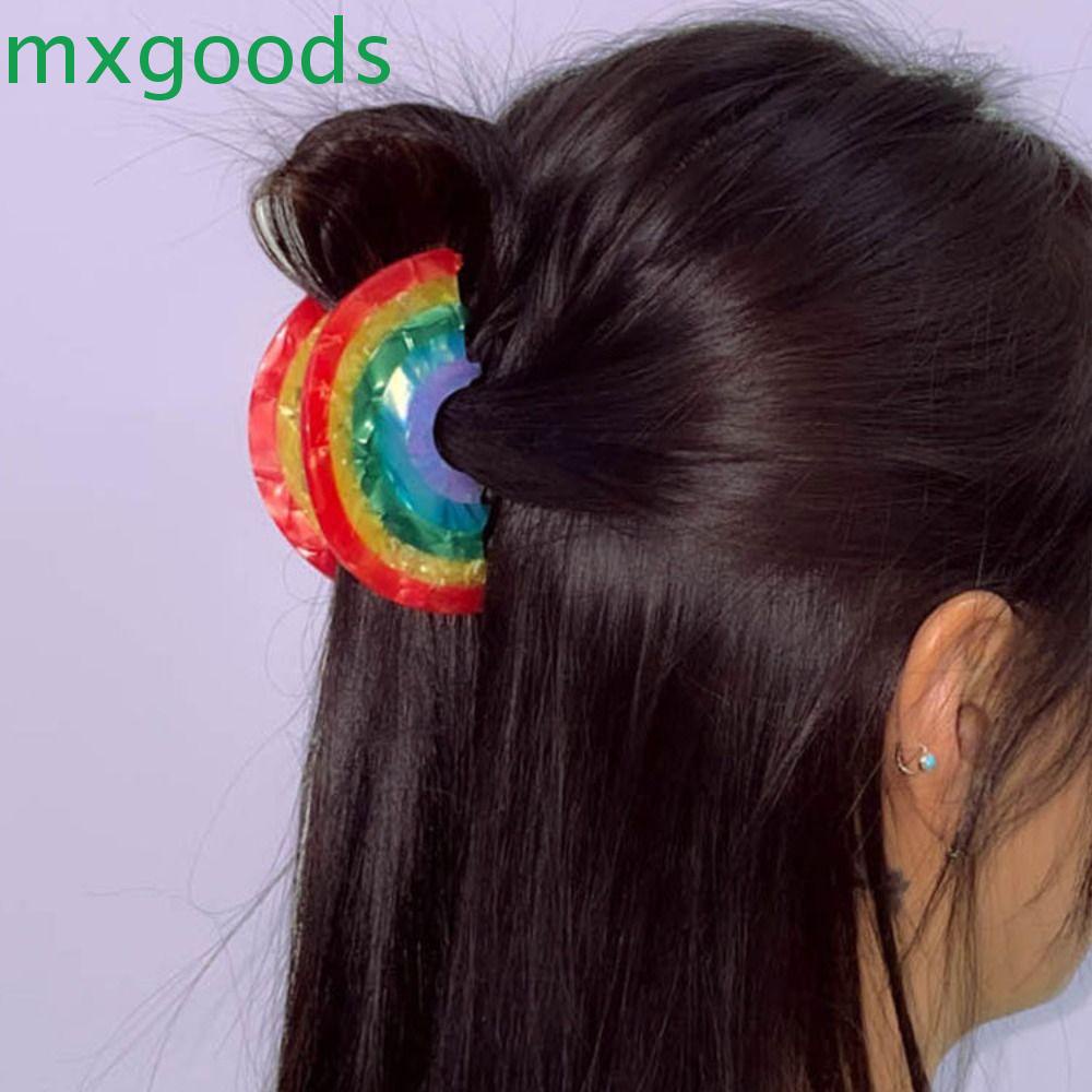Kẹp Tóc Càng Cua Lớn Màu Cầu Vồng Thời Trang Sáng Tạo Cho Nữ