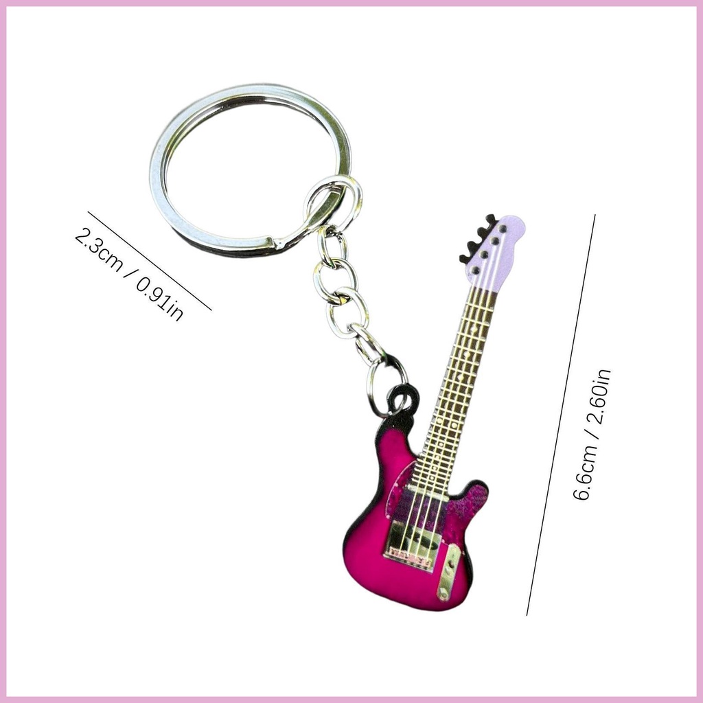 Móc Khóa Hình Đàn Ghita Bằng Thép Không Gỉ