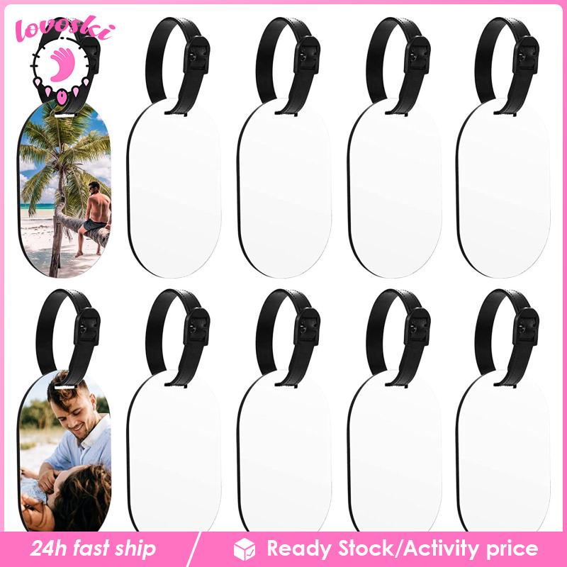 Bộ 10 Thẻ Đánh Dấu Hai Mặt Màu Trắng Có Móc Khóa Tiện Dụng