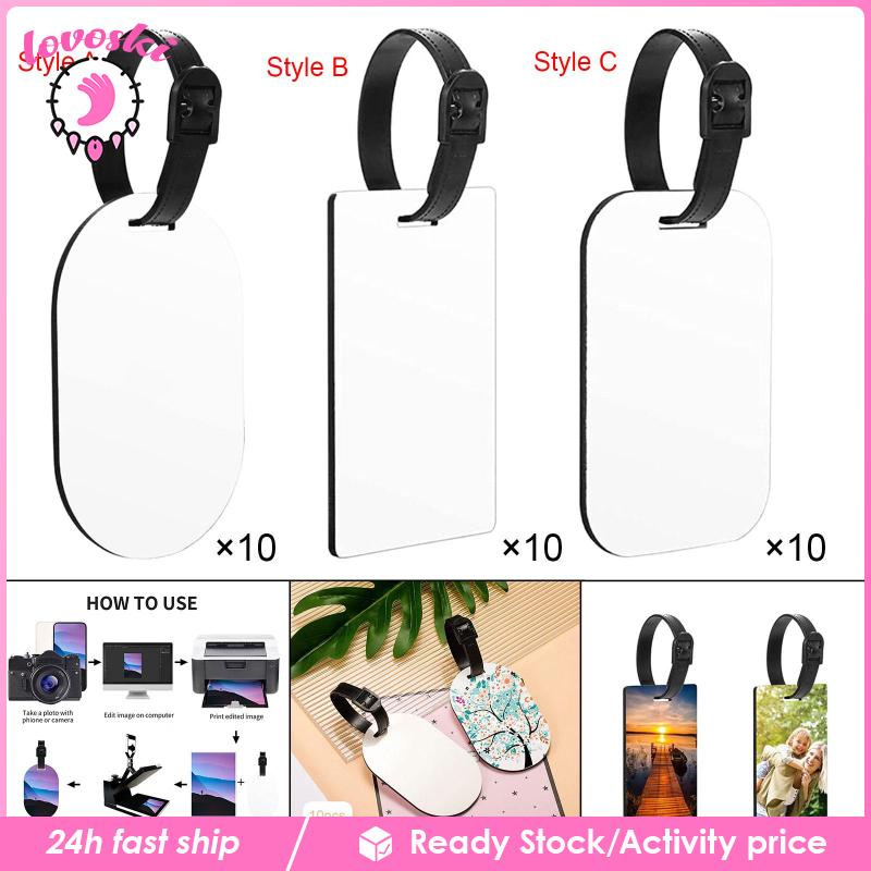 Bộ 10 Thẻ Đánh Dấu Hai Mặt Màu Trắng Có Móc Khóa Tiện Dụng