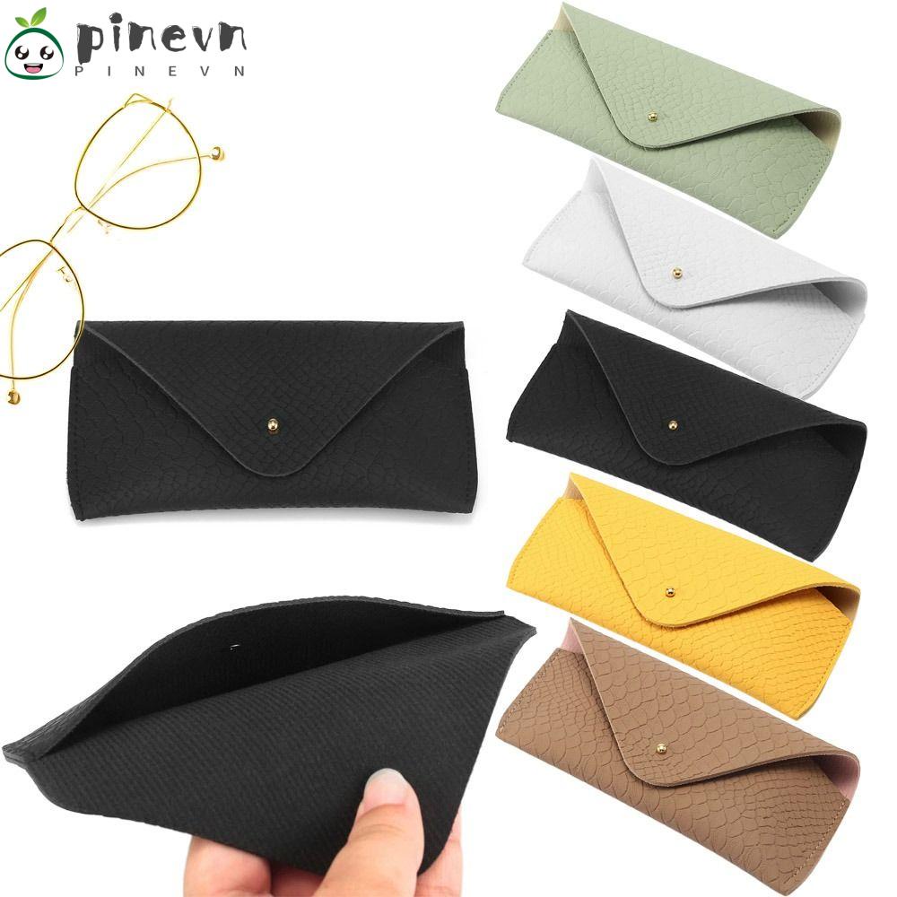 Túi Da Đựng Mắt Kính Họa Tiết Dệt Có Khóa Kim Loại Ốp