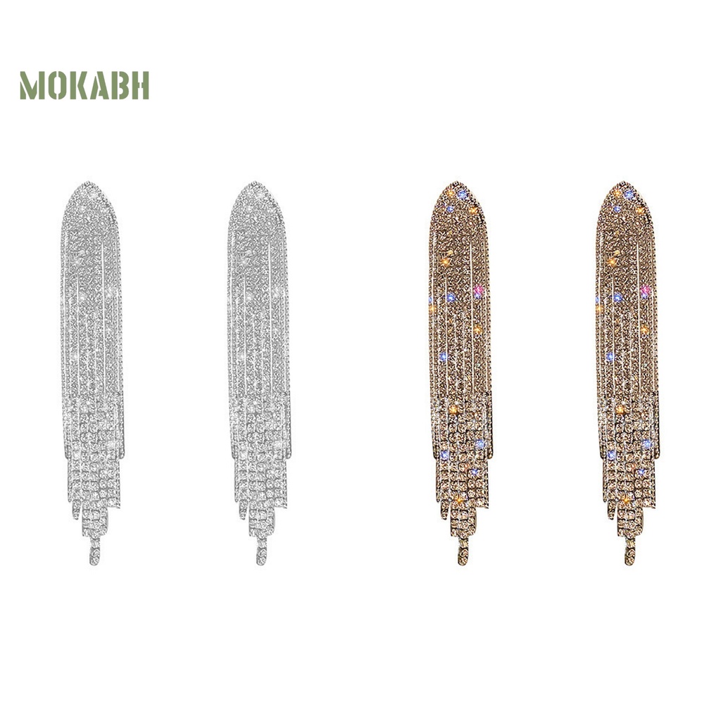 1 Cặp Bông Tai Kim Loại Đính Đá Dạng Tua Rua Phong Cách Bohemian Thời Trang Cho Nữ