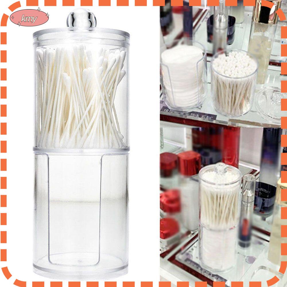 Hộp đựng bông tẩy trang bằng acrylic hình tròn có giá đỡ tiện dụng