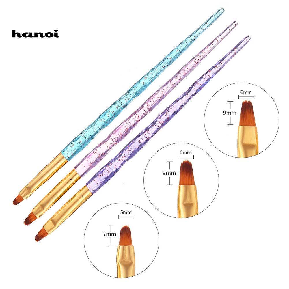 Set 3 Cọ Vẽ Trang Trí Móng Tay Nghệ Thuật Chuyên Dụng