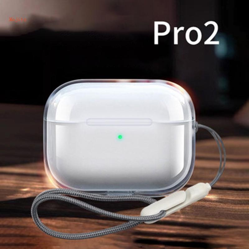 Vỏ Bảo Vệ Hộp Sạc Tai Nghe Mojito Pro 2 Bằng TPU Mềm Chống Trầy + Dây Đeo