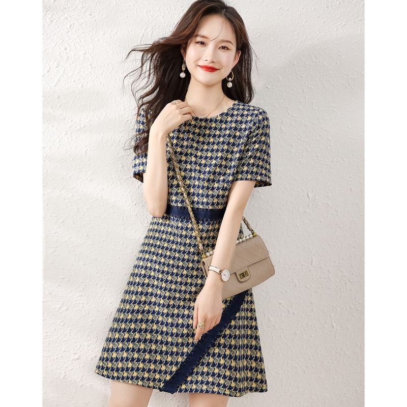 Đầm Ngắn Tay Ôm Eo Thời Trang Mùa Hè Pháp 2023 Mới