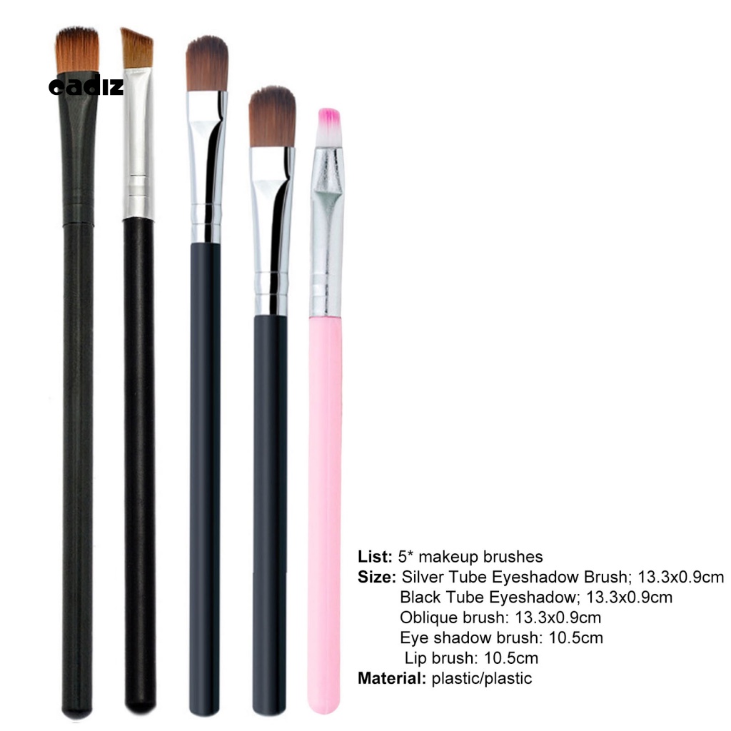 Set 5 Cọ Trang Điểm Mắt / Lông Mày / Lông Mi Mỏng Chống Trượt Nhanh Chóng Cho Nữ