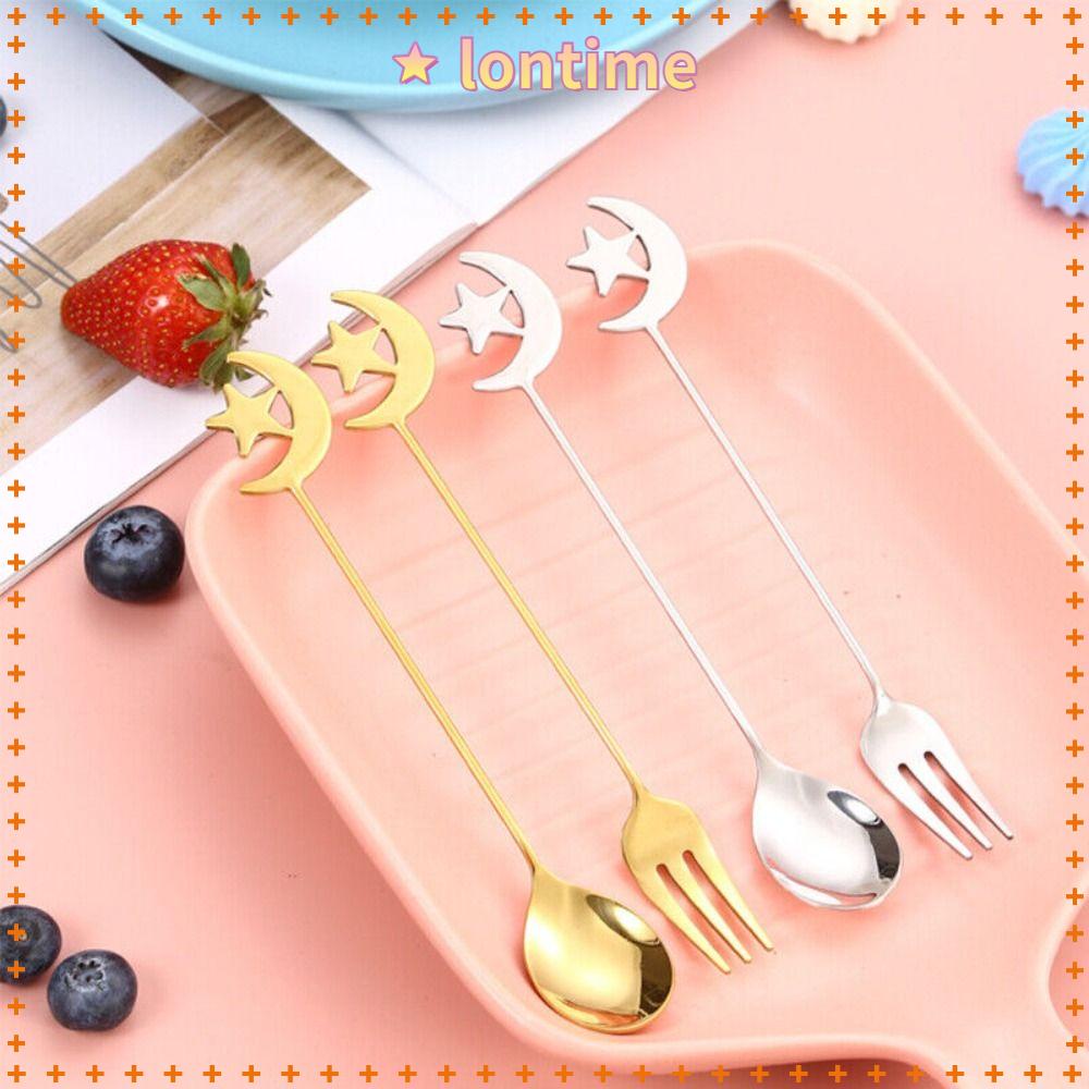 Muỗng Nĩa Bằng Thép Không Gỉ Hình Trăng Sao Độc Đáo