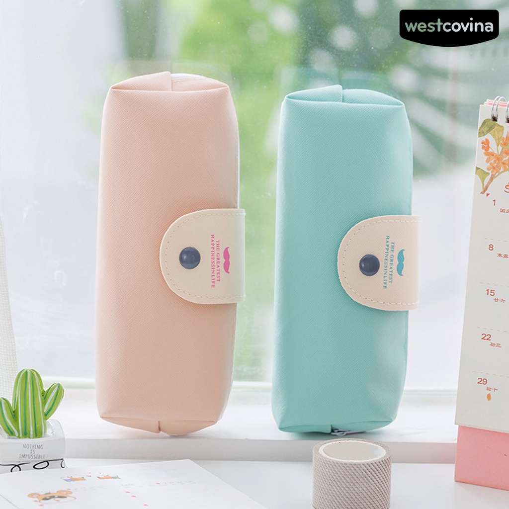 [WSTN]✎Túi Đựng Bút Chì Sức Chứa Lớn Có Khóa Kéo In Họa Tiết Hoạt Hình Dễ Thương Cho Học Sinh