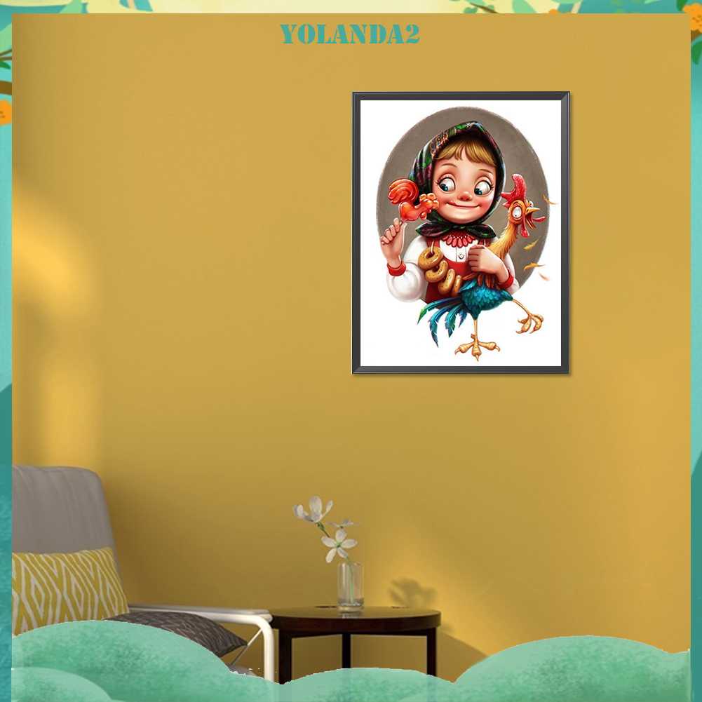 Tranh Đính Đá Kim Cương Toàn Bộ 5D DIY Hình Vẽ Cô Gái Trang Trí Nhà Cửa