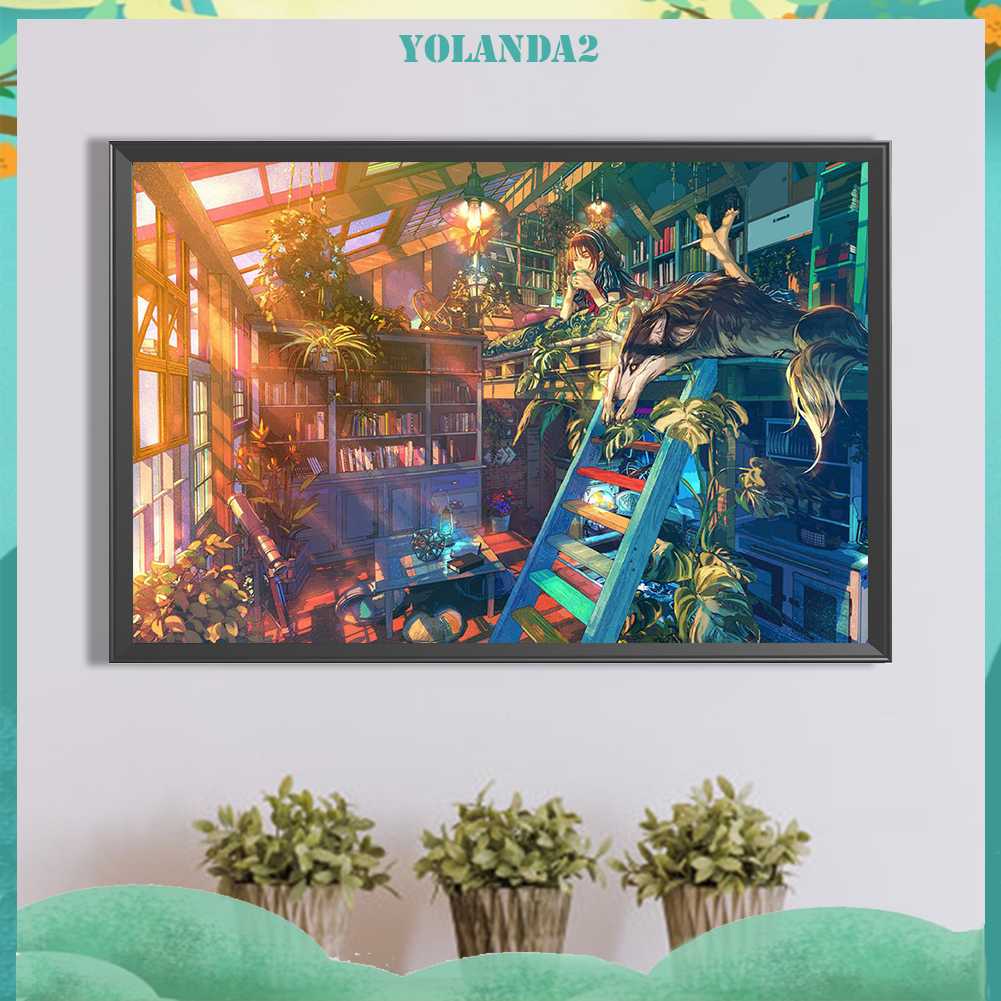 Tranh Đính Đá Kim Cương Toàn Bộ 5D DIY Hình Vẽ Ngôi Nhà Mơ Ước