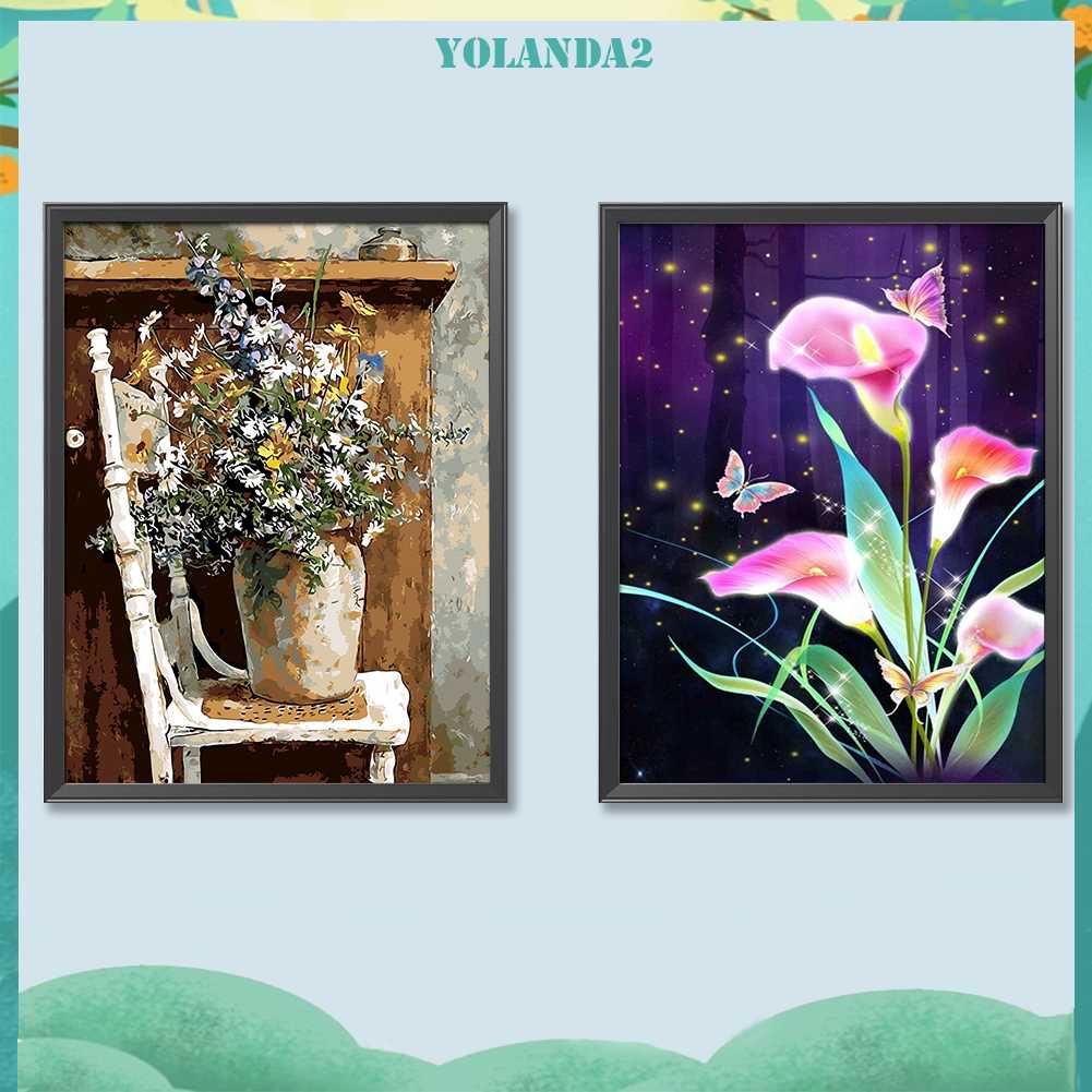 Tranh Đính Đá Kim Cương Toàn Bộ 5D DIY Hình Vẽ Hoa Trang Trí Nhà Cửa