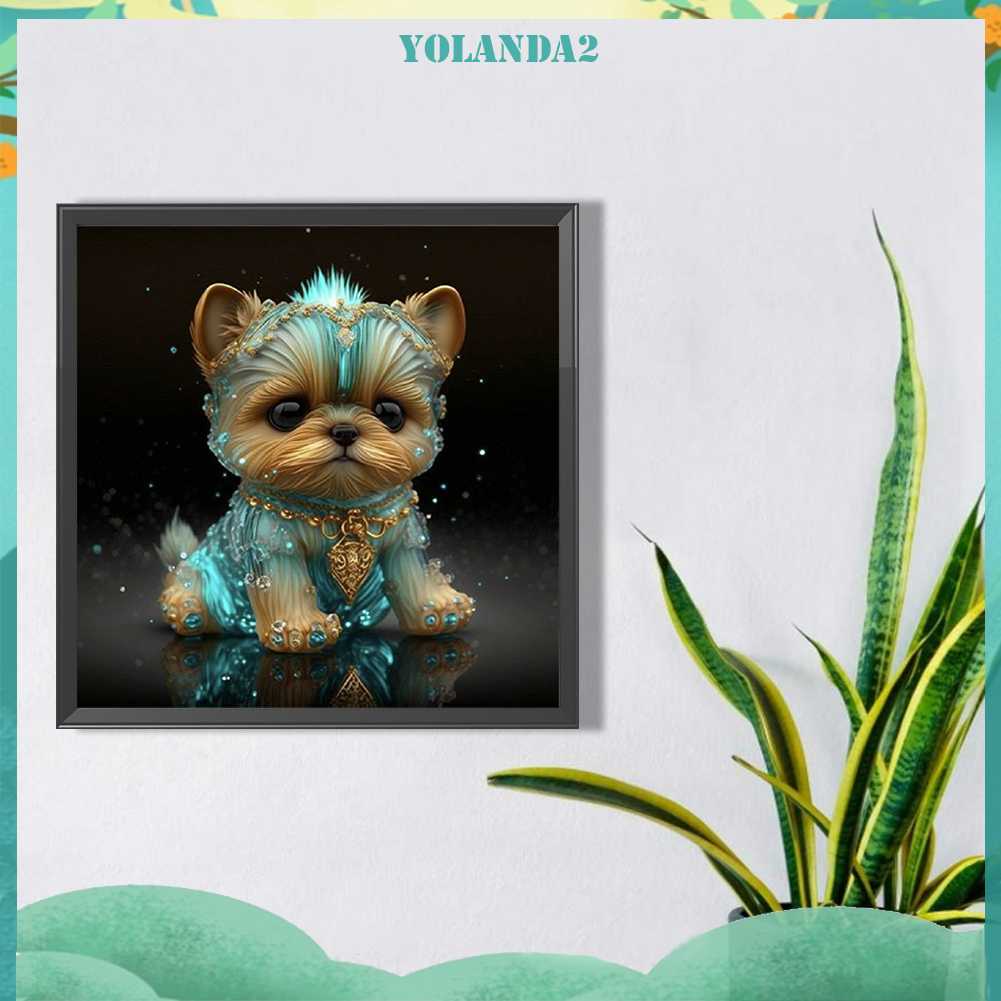 Tranh Đính Đá Kim Cương Toàn Bộ 5D DIY Hình Vẽ Chó Trang Trí Nhà Cửa