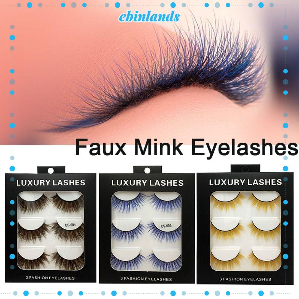 Set 3 Cặp Lông Mi Giả 3D Dài Và Dày EBINLANDS Dành Cho Nữ