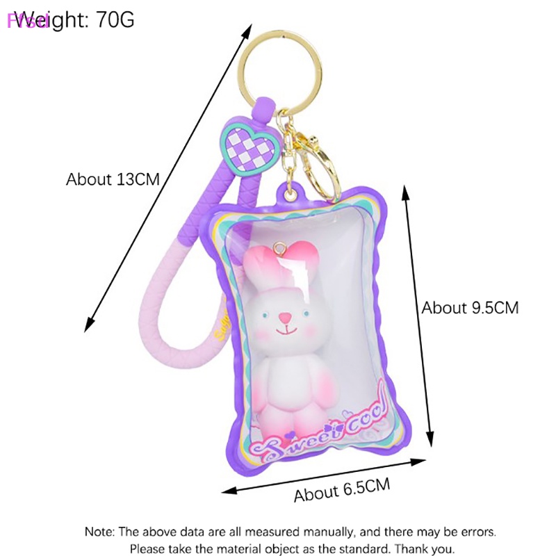 {Ffsd} Móc Khóa Bơm Hơi Hình Búp Bê Gấu Thỏ Màu Hồng Ngọt Ngào Cá Tính Dành Cho Nữ / Trẻ Em / Làm Quà Tặng *