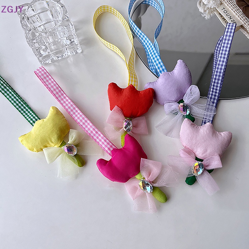 Móc Khóa Hình Hoa Tulip Thắt Nơ Xinh Xắn Mới