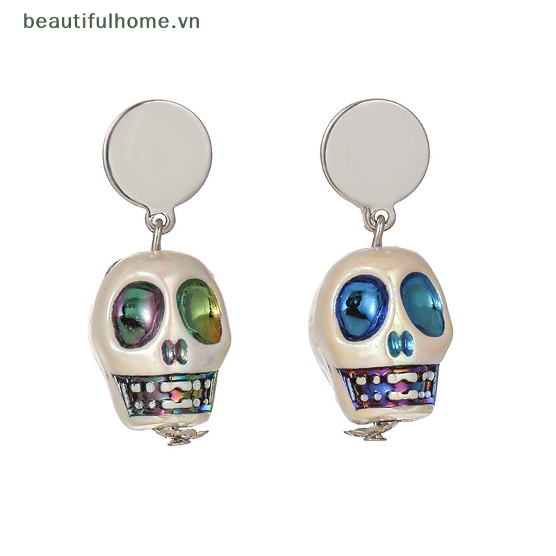 Bông Tai Hình Đầu Lâu Phong Cách Gothic Punk Thời Trang Cho Nữ