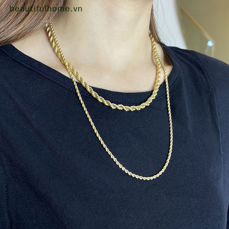 Vòng cổ Choker Bằng Thép Không Gỉ 316L 3 / 4MM Không Phai Màu Chống Nước Cho Nam &amp; Nữ