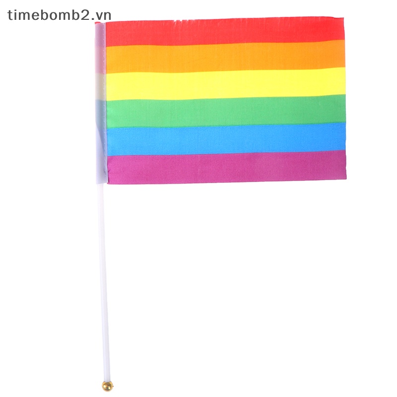 Set 5 Lá Cờ Cộng Hòa Bình Gay Pride Lesbian LGBT Cầm Tay .