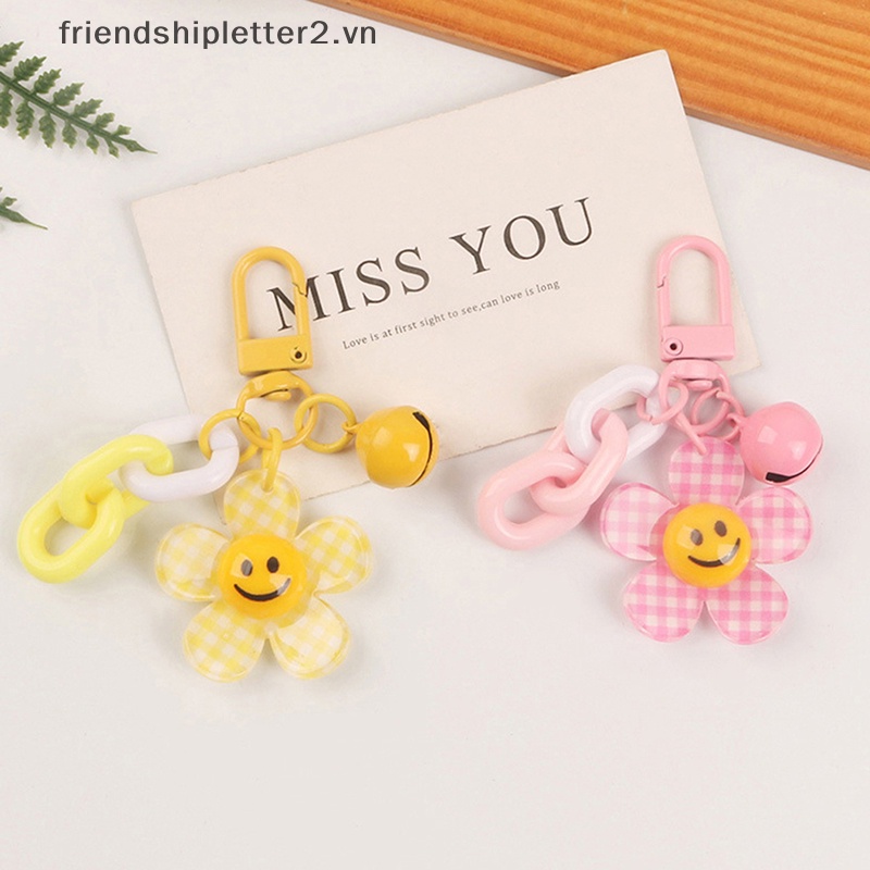 1 Móc Khóa Hình Bông Hoa Mặt Cười Nhiều Màu Sắc Dễ Thương