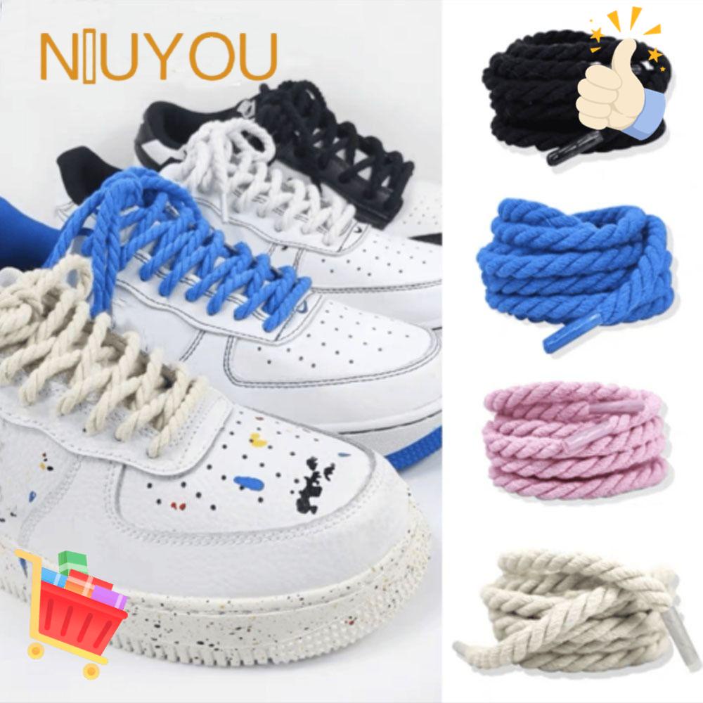 Dây Giày Thể Thao Bằng Vải Lanh Cotton Đế Phẳng Trang Trí