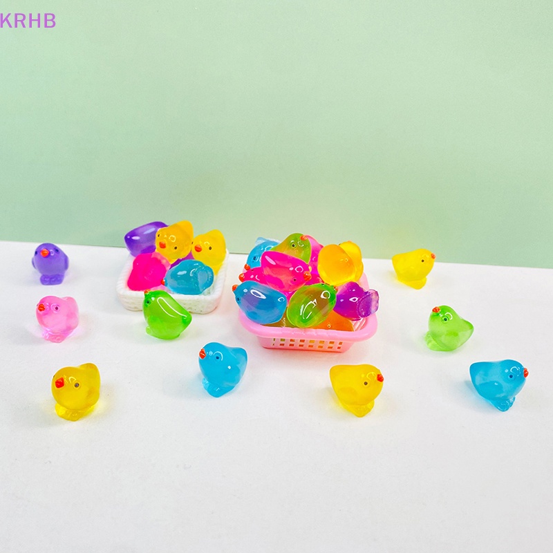 Set 5 Chú Gà Con Mini Phát Sáng Trong Bóng Tối Trang Trí Tiểu Cảnh Mới