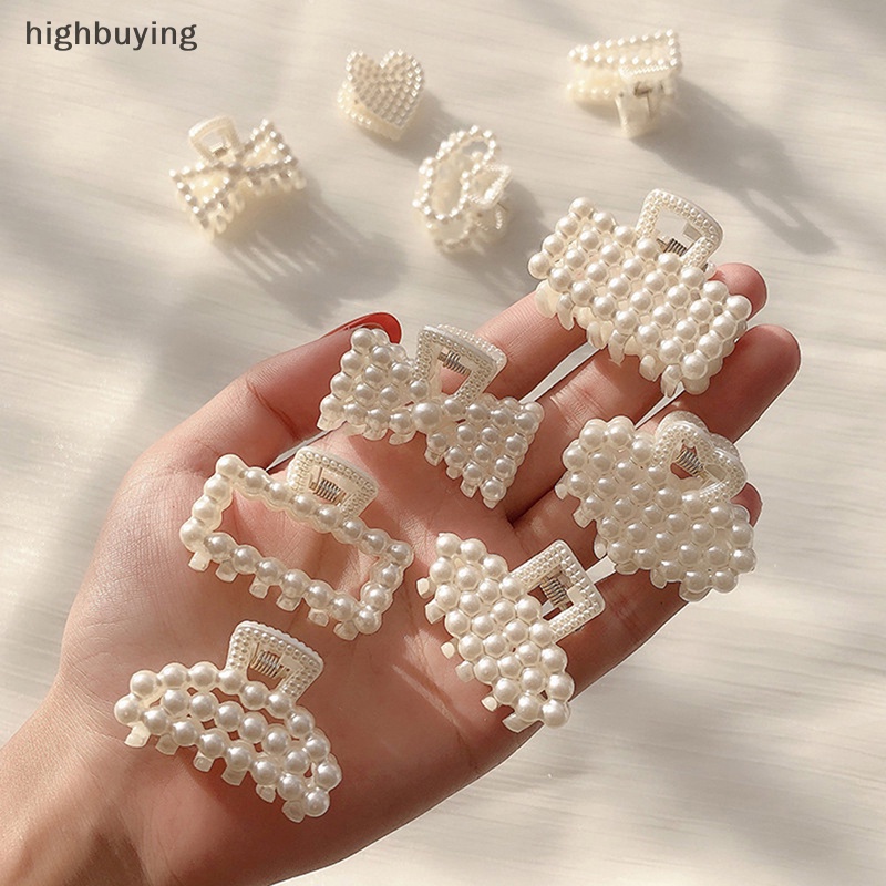 Kẹp Tóc Càng Cua Đính Ngọc Trai Giả Hình Trái Tim Hoạt Hình Đáng Yêu Cho Nữ