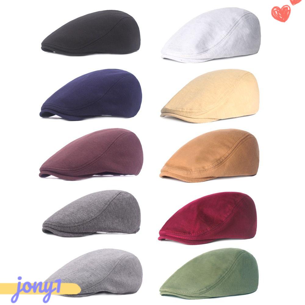 Joye Mũ Beret Vải Len Màu Trơn Phong Cách Retro Cho Nam