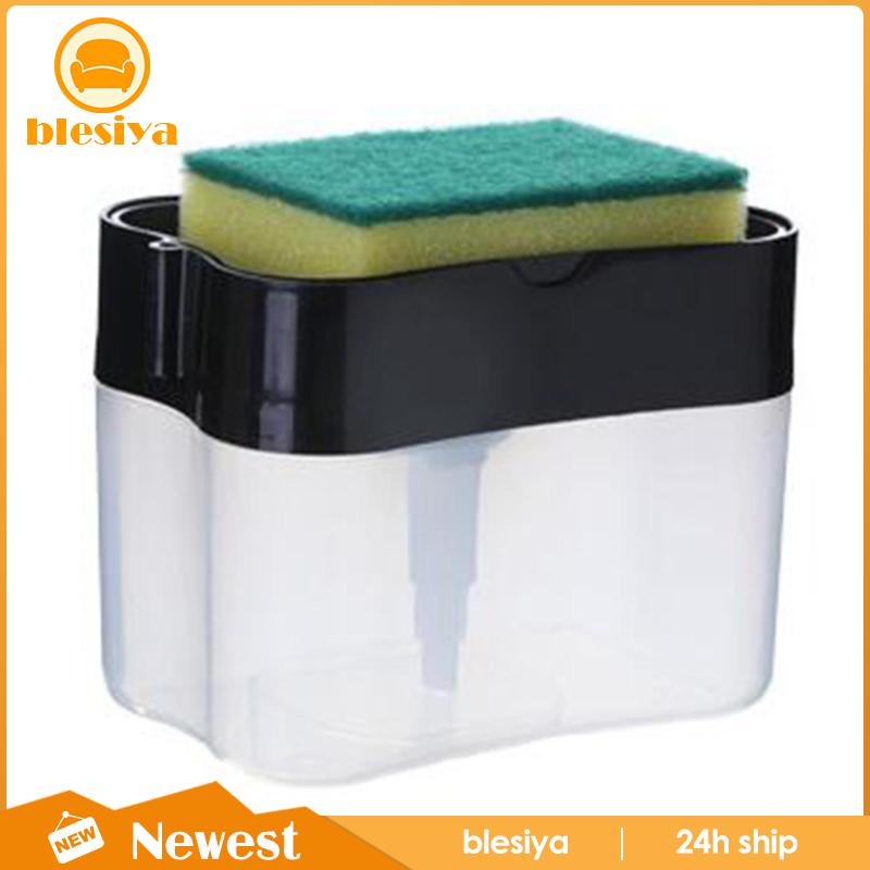 Bình Đựng Xà Phòng 2 Trong 1 Có Giá Đỡ Bọt Biển Rửa Chén Tiện Dụng