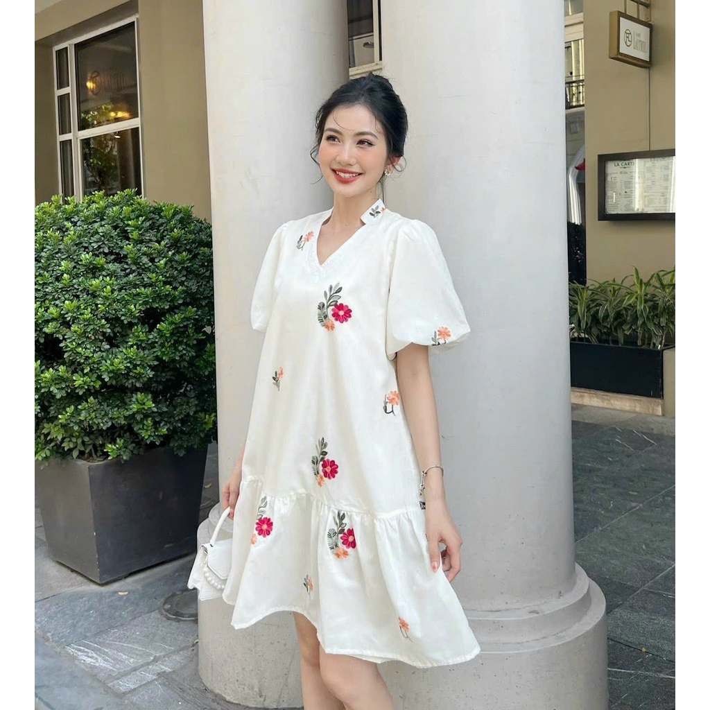 ĐẦM BABYDOLL TIỂU THƯ SANG CHẢNH DÁNG SUÔNG HỌA TIẾT HOA 2 KIỂU-NP95 BOUTIQUE