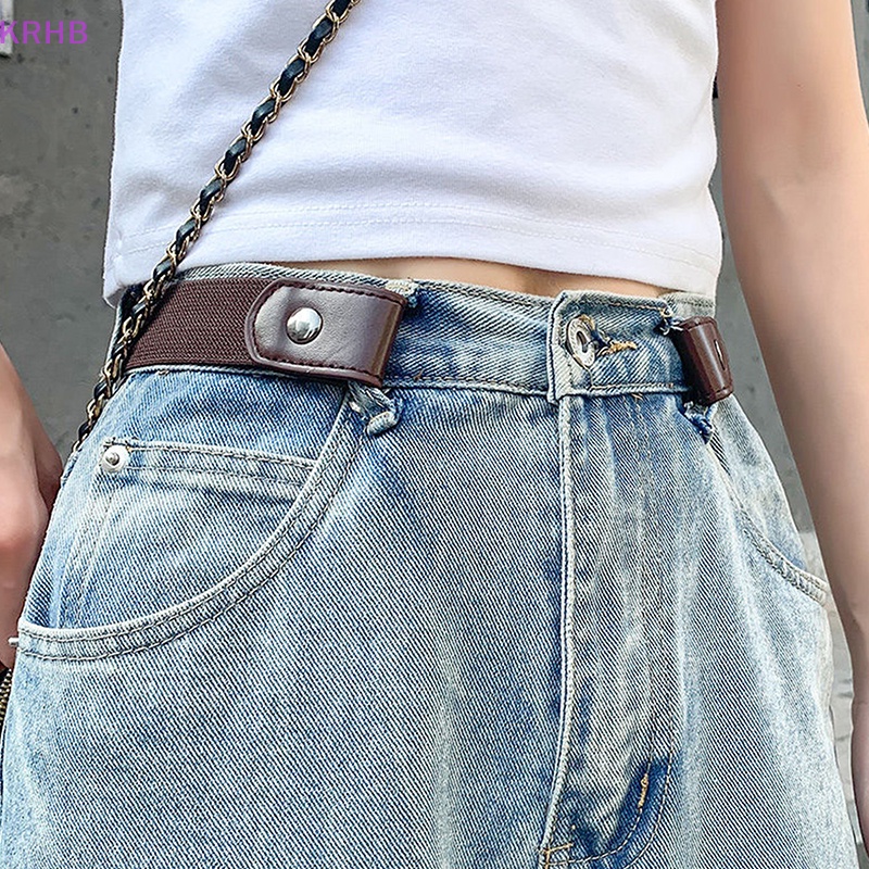 Thắt Lưng Co Giãn Không Khóa Cài Dành Cho Nam Nữ Mặc Đầm Jean Mới