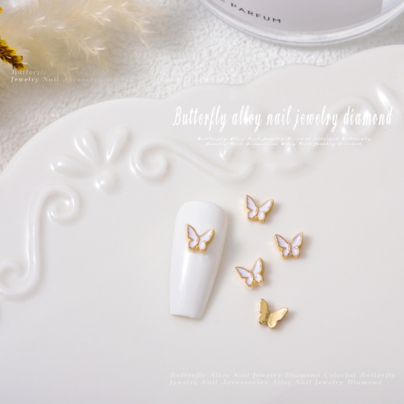 Set 5 Phụ Kiện Trang Trí Móng Hình Bướm 3D Xinh Xắn Charms