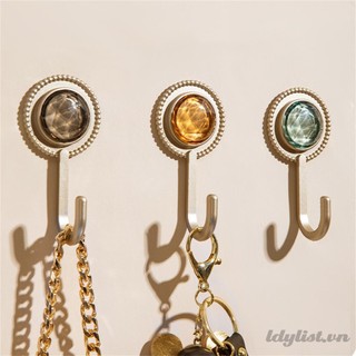 Ღ Móc treo tường Light Luxury Diamond Seamless dính Hook Móc treo chìa khóa áo khoác đa năng Móc treo chìa khóa cho nhà bếp/phòng tắm Giá treo chìa khóa không cần đục lỗ