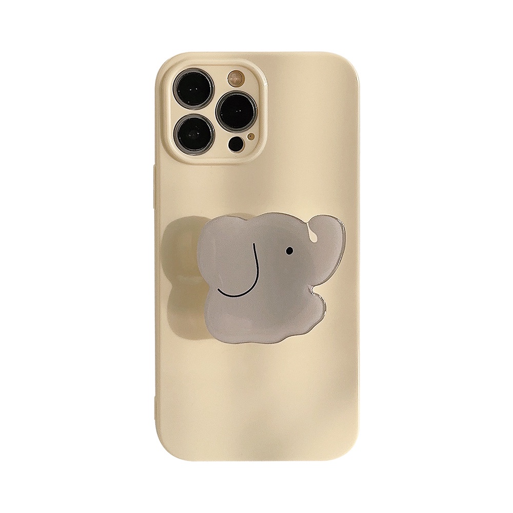 Ốp Điện Thoại Silicon Mềm Có Giá Đỡ Hình Chú Voi Phong Cách Hàn Quốc Cho Iphone13 14Pro Max 12 11 14