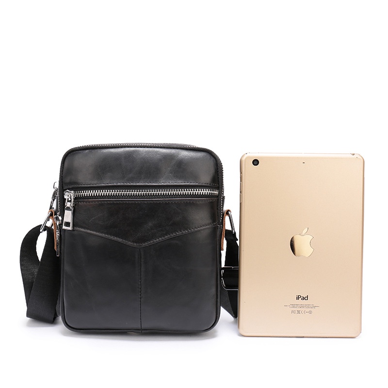 Túi đeo chéo nam DA BÒ SÁP thật phong cách mới DCN9276 BEE GEE