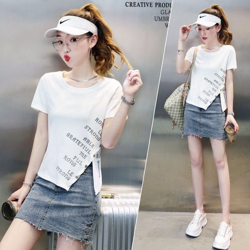 Áo Thun Cotton Mỏng Tay Ngắn Thời Trang Mùa Hè 2023 Cho Nữ