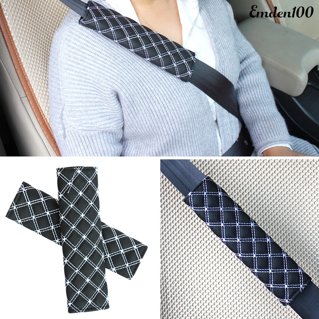 1 Cặp Đệm Bọc Dây Đai An Toàn Xe Hơi Bằng Da Giả Mềm Mại